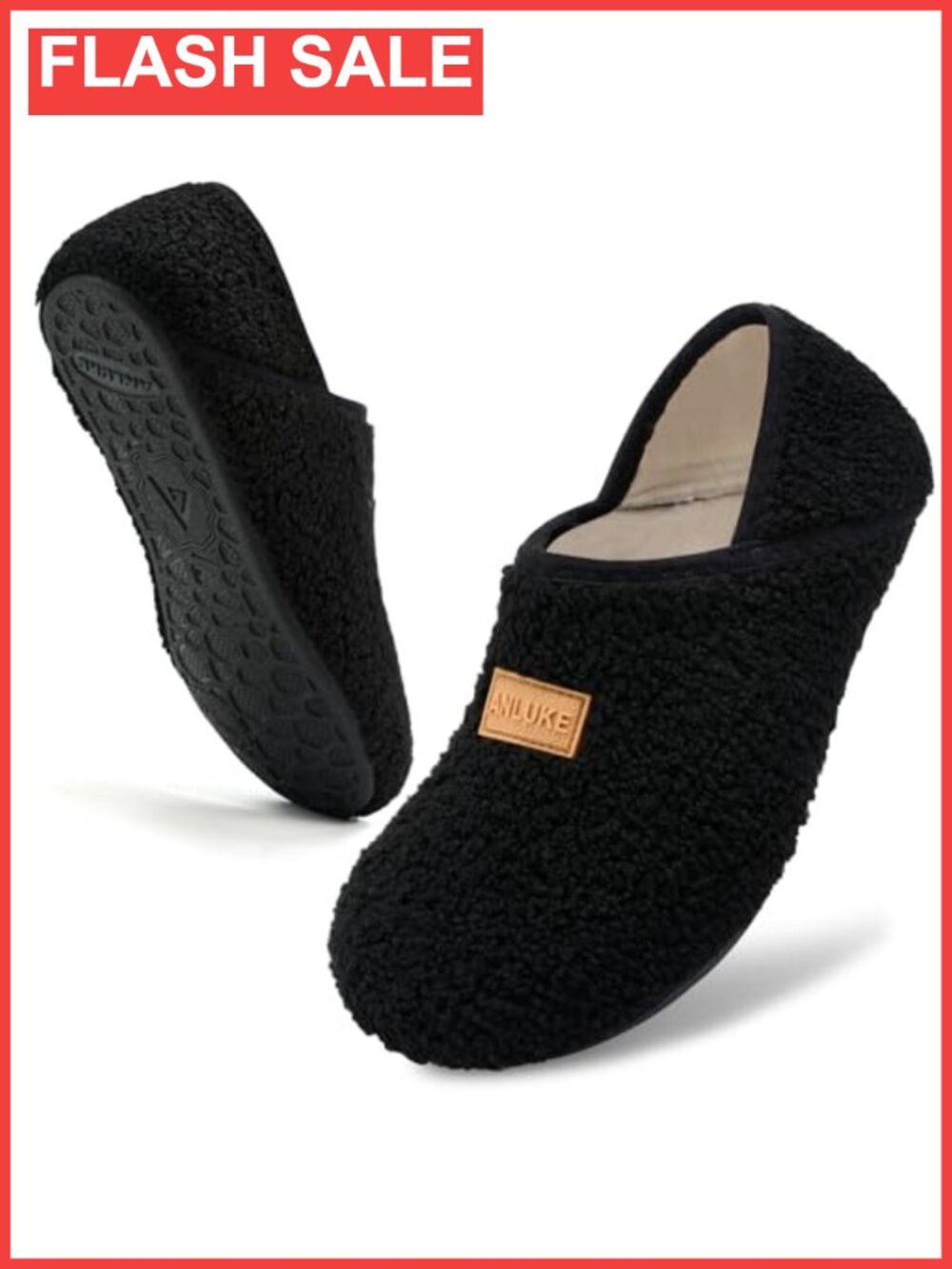 ANLUKE Unisex Cozy House Slippers Fuzzy Socks Indoor Outdoor Slip-On